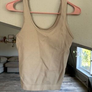 a new day Light Tan Ribbed Tank Top